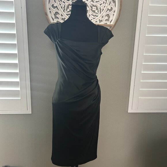 Tadashi Shoji Dress Ruched Sheath Cocktail Formal Elegant Classic Sleek Bodycon - Picture 7 of 13